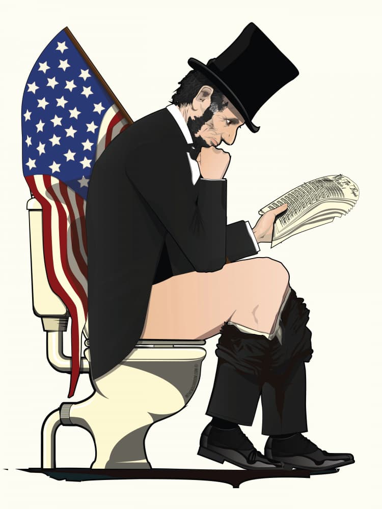 Lincoln's Presidential Potty by In The Washroom — canvas wall art