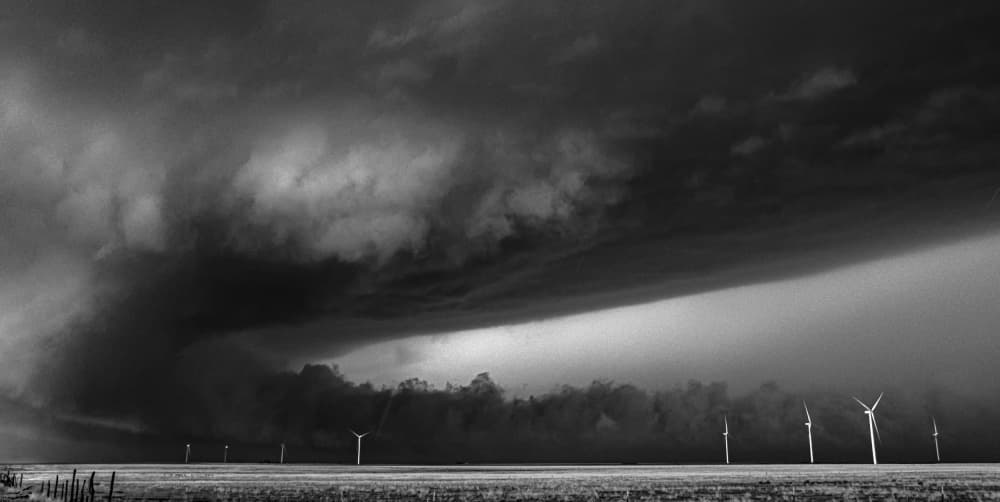 Storm Over Wind Turbines by Rob Darby — canvas wall art