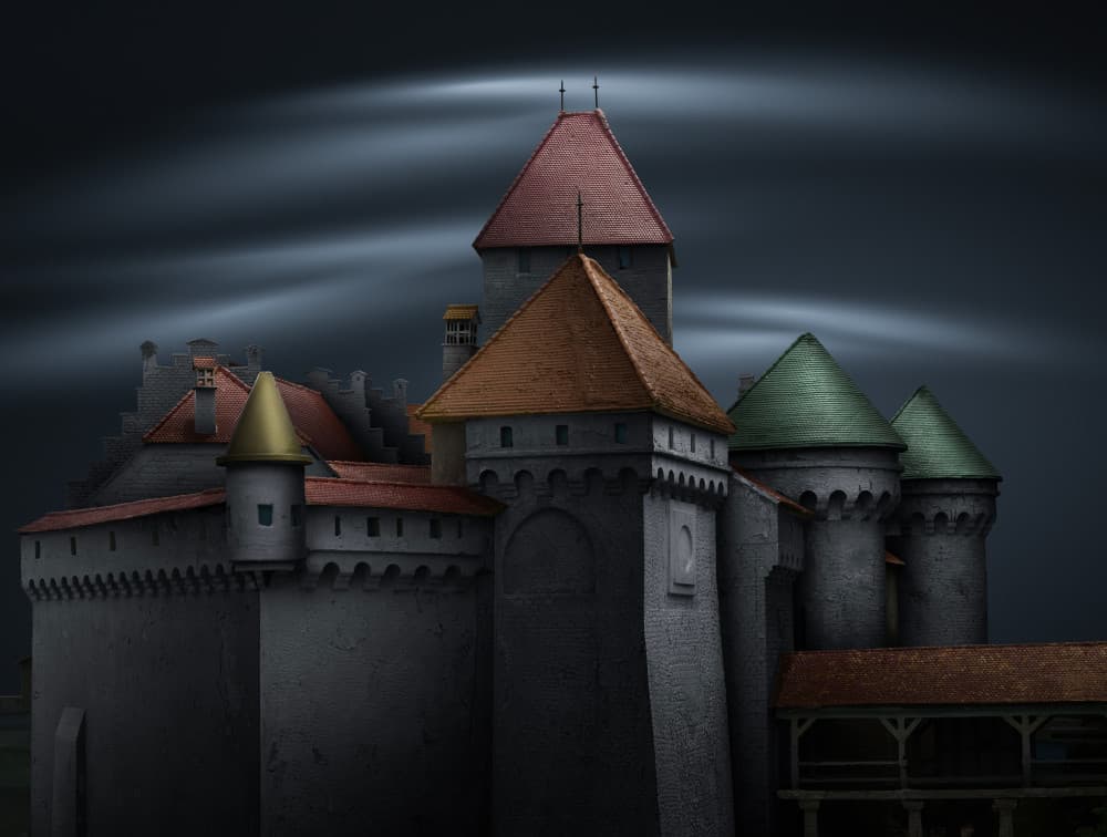 Mysterious Medieval Castle by Shuchuan Liu — canvas wall art