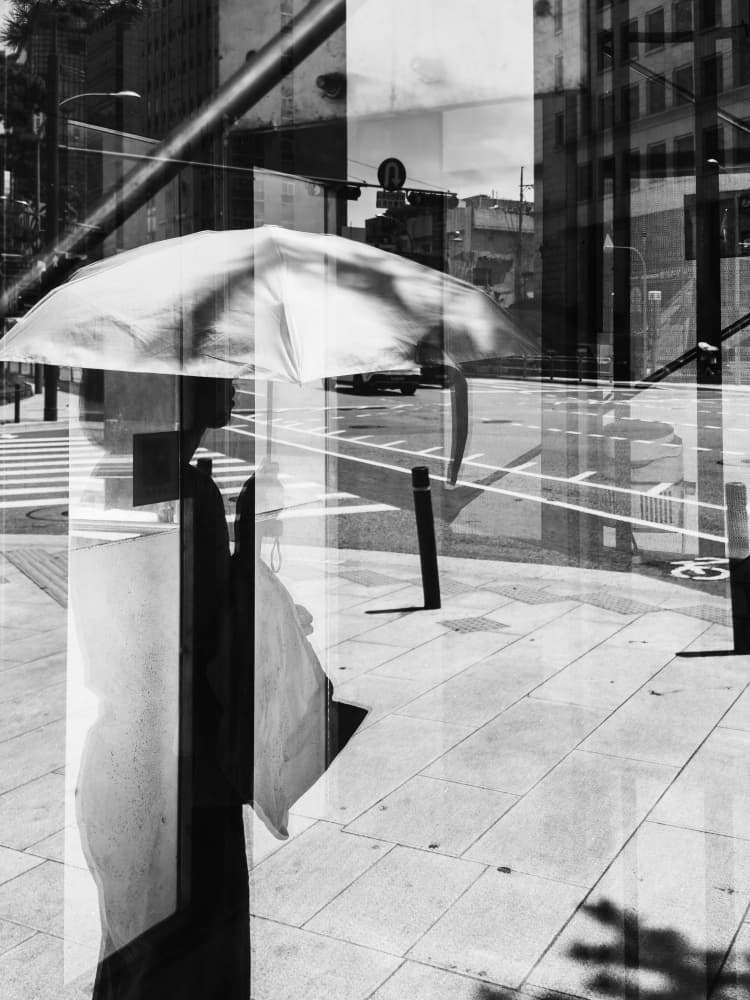 Urban Umbrella Reflection by Swen MUN — canvas wall art