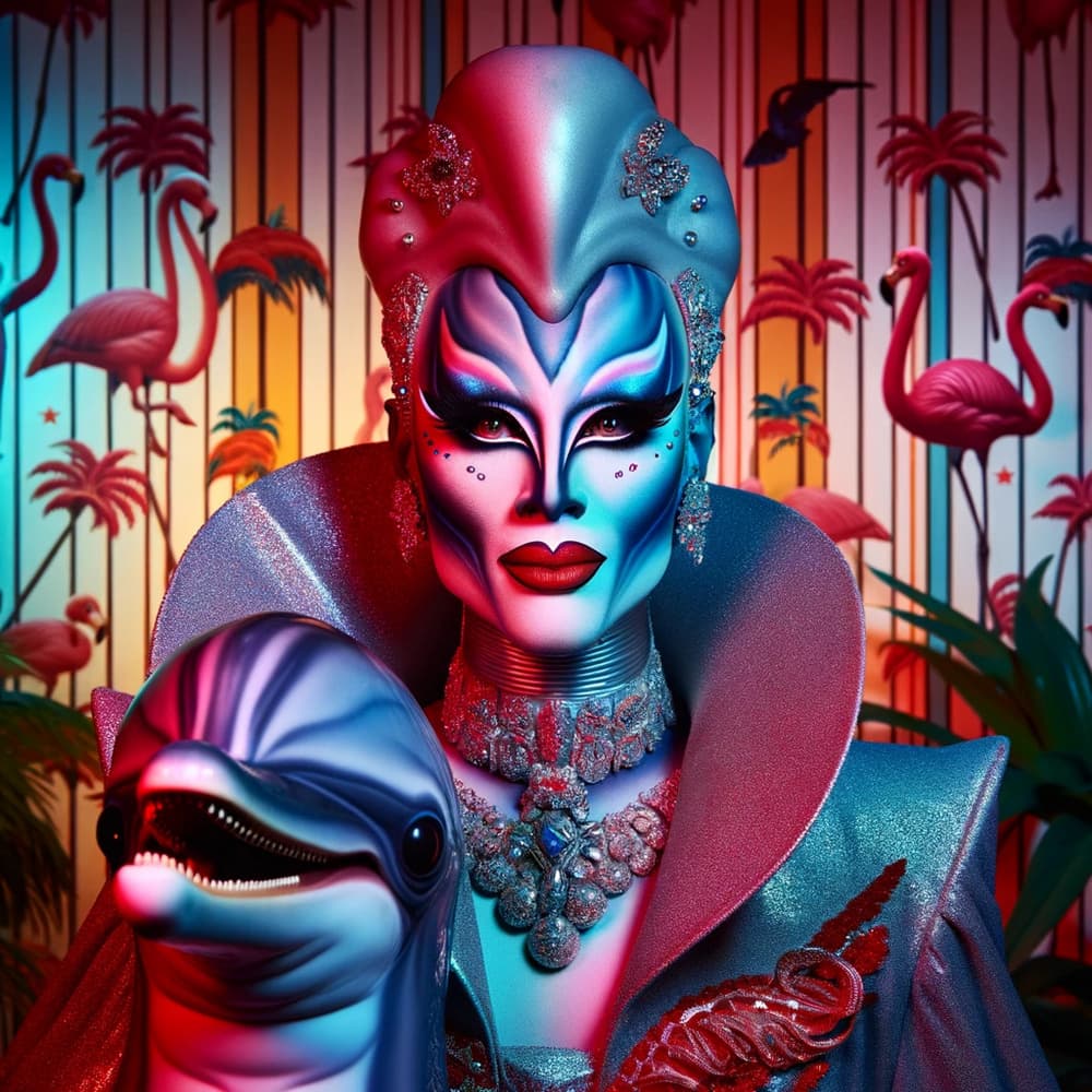 Vibrant Drag Queen Fantasy by David Galan — canvas wall art