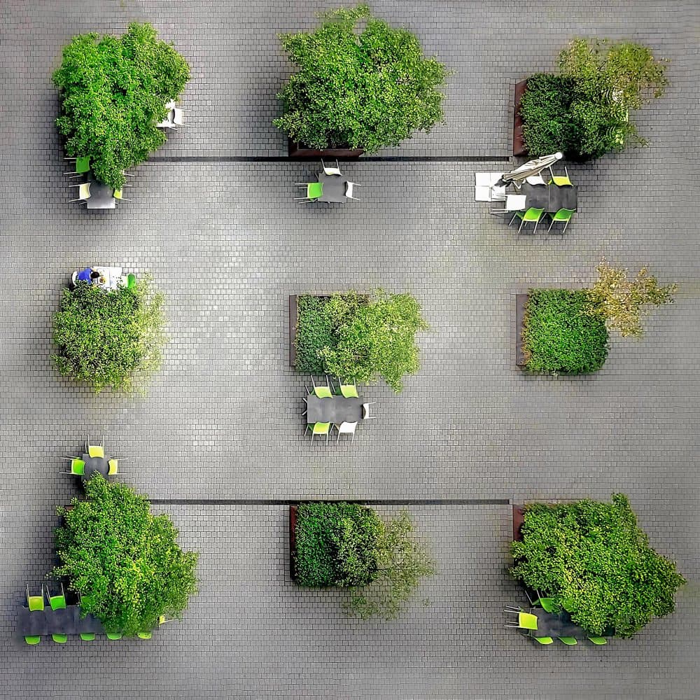 Aerial Garden Seating by Stephan Rückert — canvas wall art