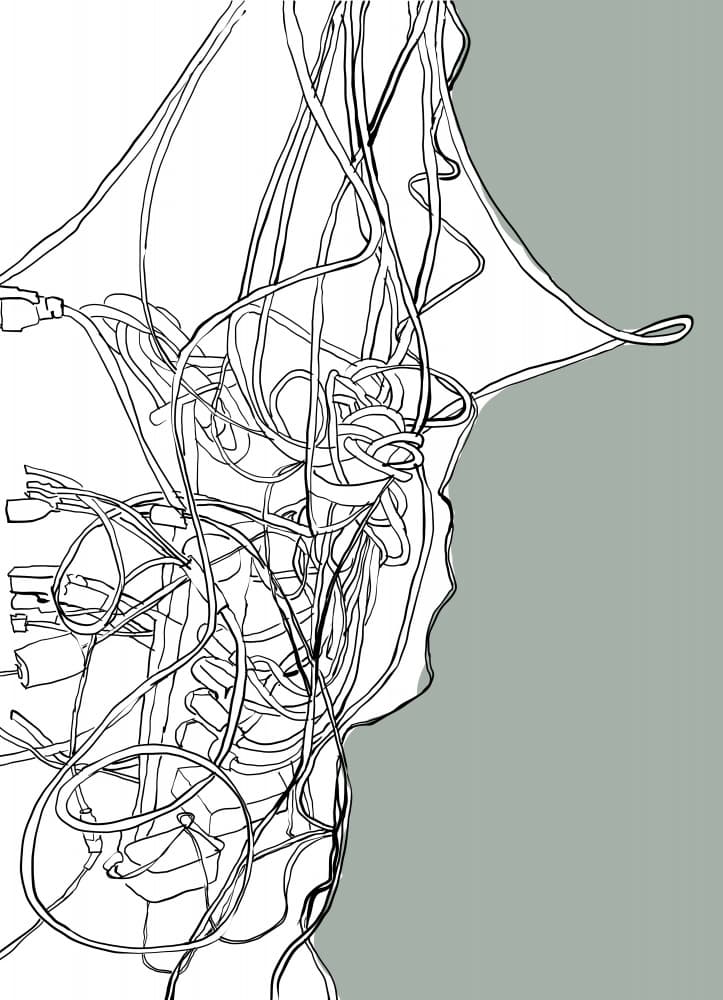 Tangled Wires Abstract by XHOZUCAN — canvas wall art