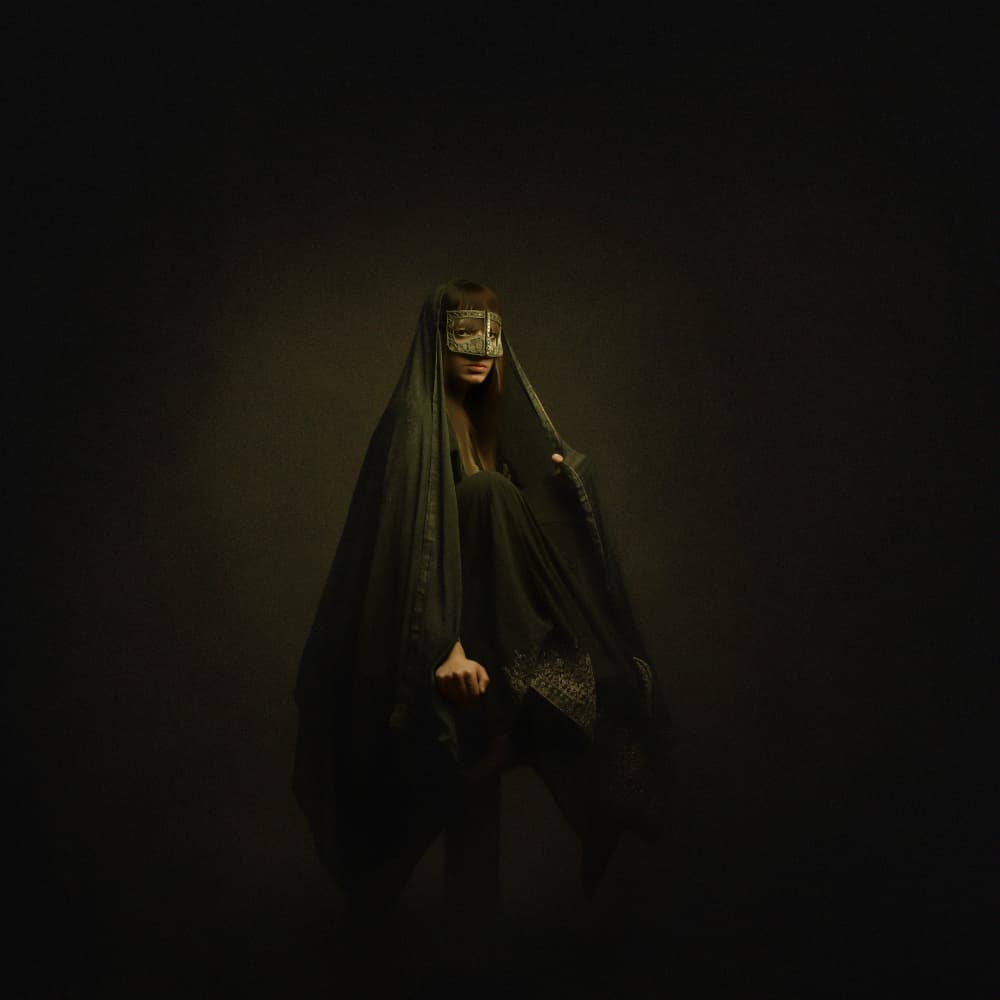 Enigmatic Masked Figure by Moein Hasheminasab — canvas wall art