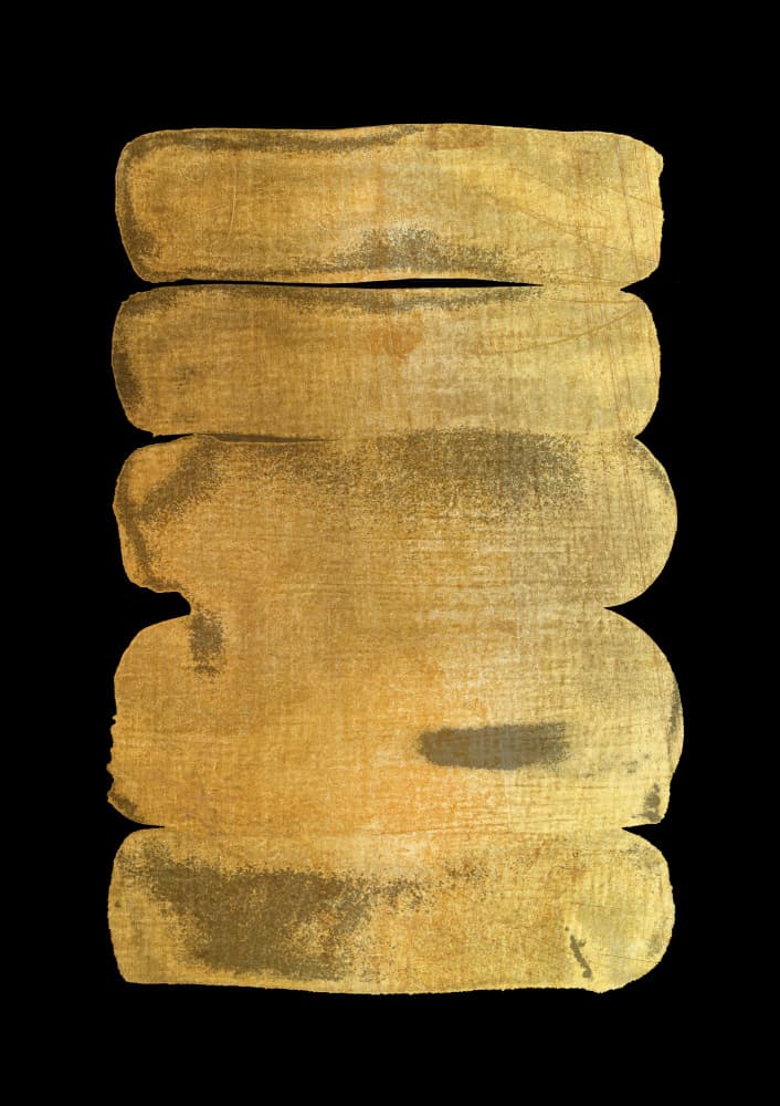 Golden Abstract Strokes by Lila &amp; Lola — canvas wall art