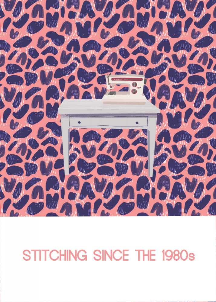 Retro Sewing Machine by Charlotte Trudgett — canvas wall art