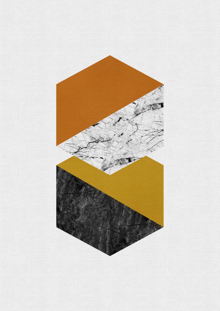 Stacked Marble Geometry by Orara Studio — canvas wall art