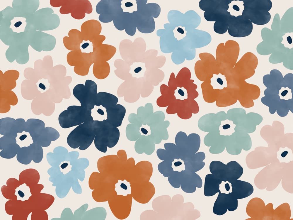 Colorful Abstract Blooms by Elena Ristova — canvas wall art