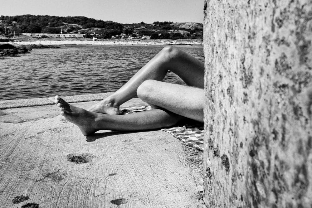 Summer Legs on Pier by Jesper Bjarke Andersen — canvas wall art