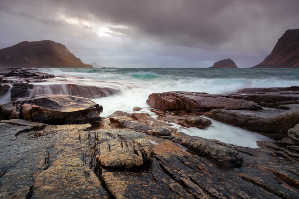Dramatic Coastal Mountain Landscape by Dmitry Kulagin — canvas wall art
