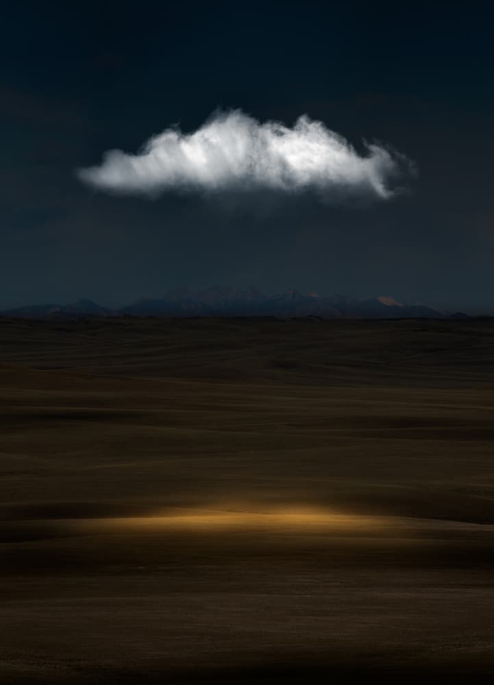 Lone Cloud Golden Glow by Matt Anderson — canvas wall art