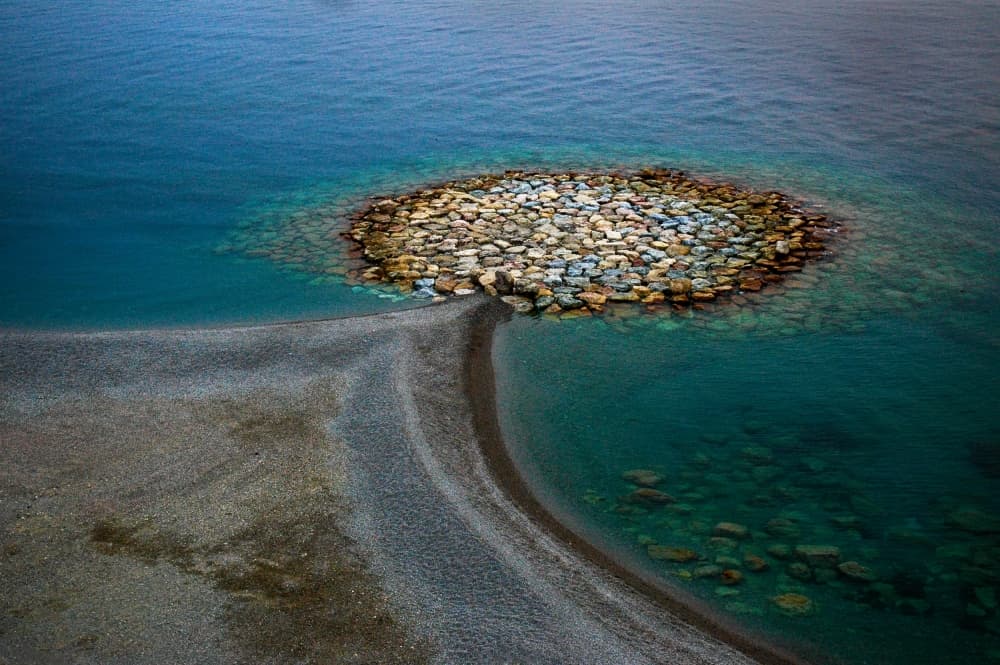 Coastal Rock Island Path by Jacek Stefan — canvas wall art