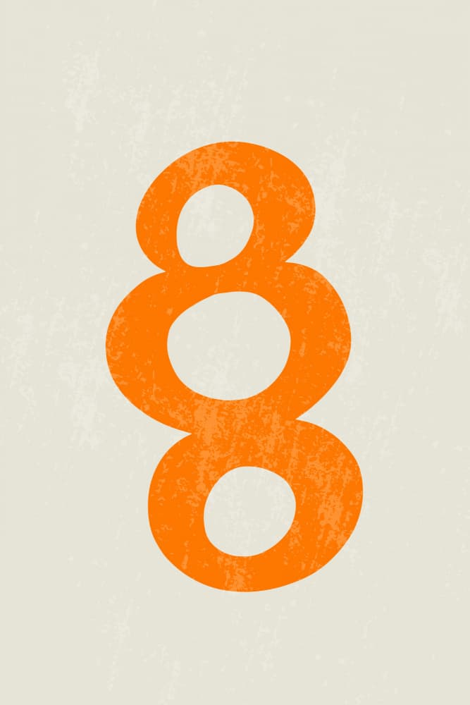 Textured Orange Eight by jay stanley — canvas wall art