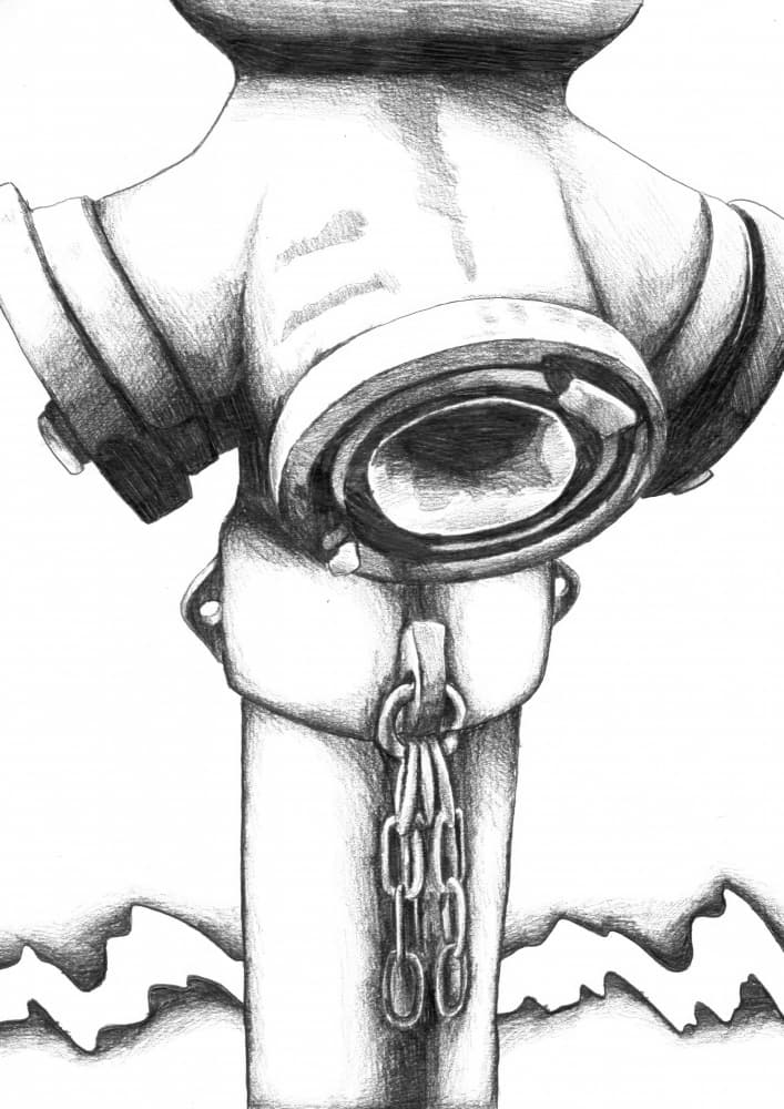 Urban Fire Hydrant Sketch by Kulik — canvas wall art