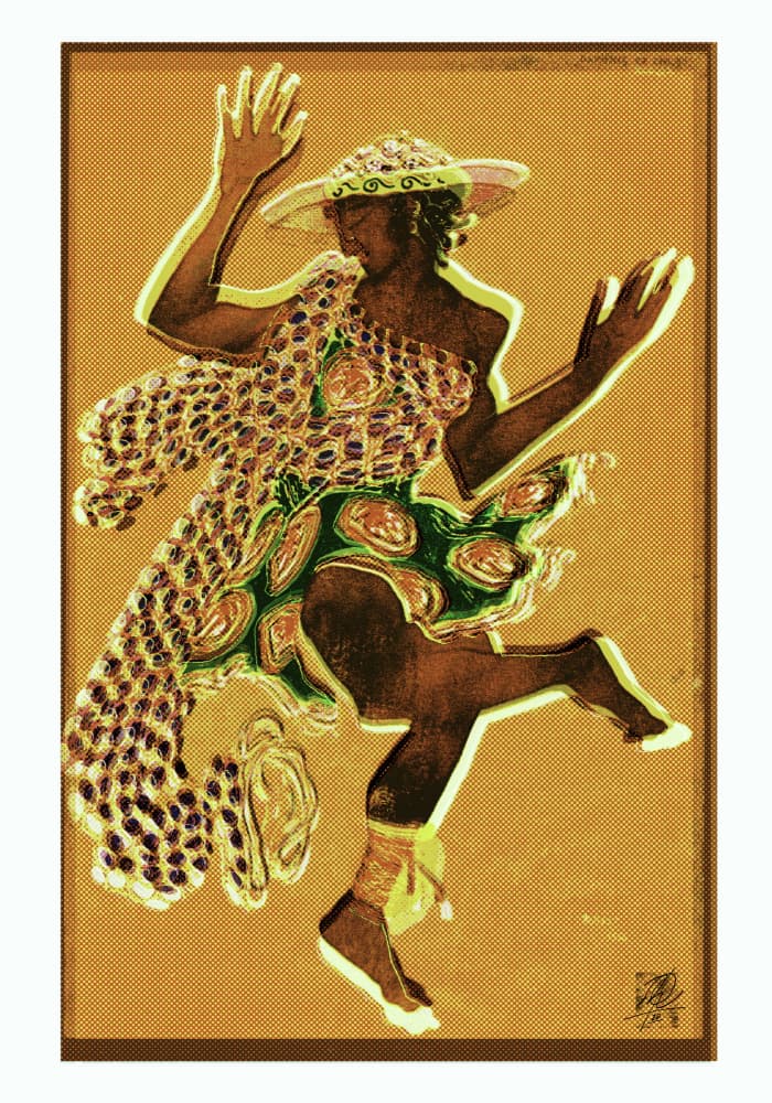 Golden Dancer with Hat by Osvaldo Russo — canvas wall art