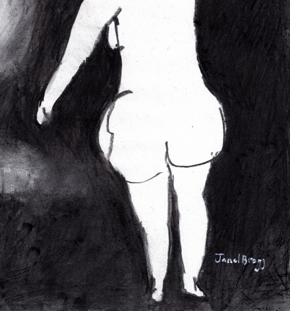 Curved Nude Form by Janel Bragg — canvas wall art