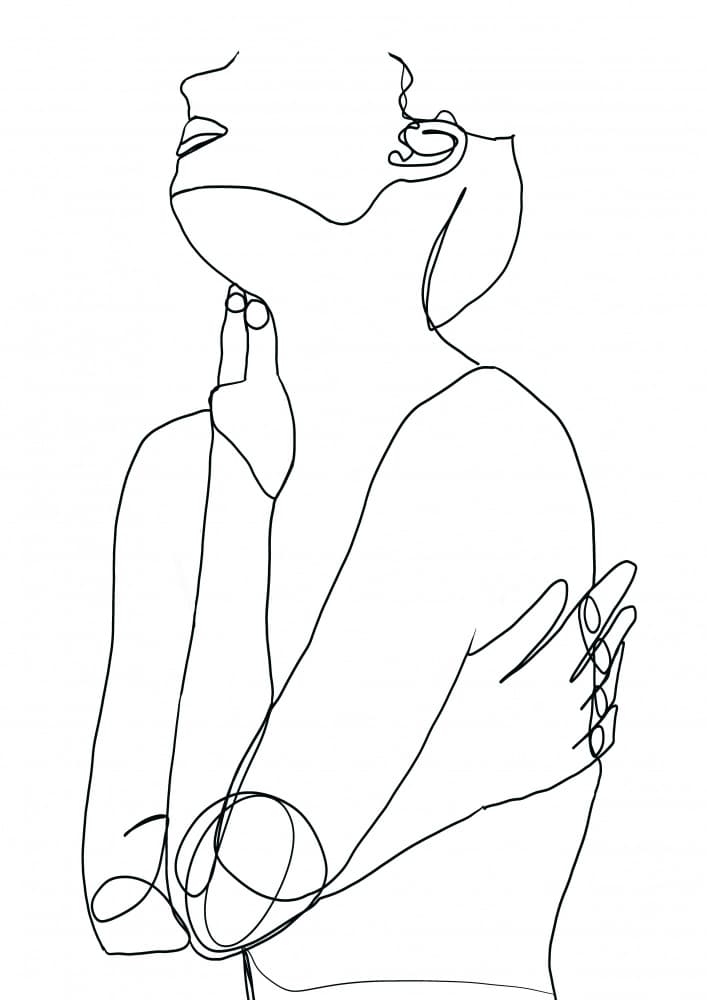Serene Woman Line Art by Sharyn Bursic — canvas wall art