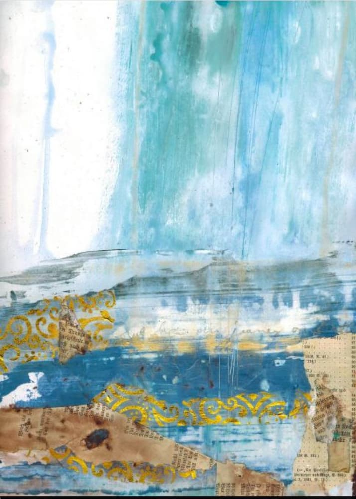 Abstract Ocean Gold by Deb Chaney — canvas wall art