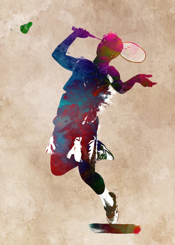 Badminton Burst by Justyna Jaszke — canvas wall art