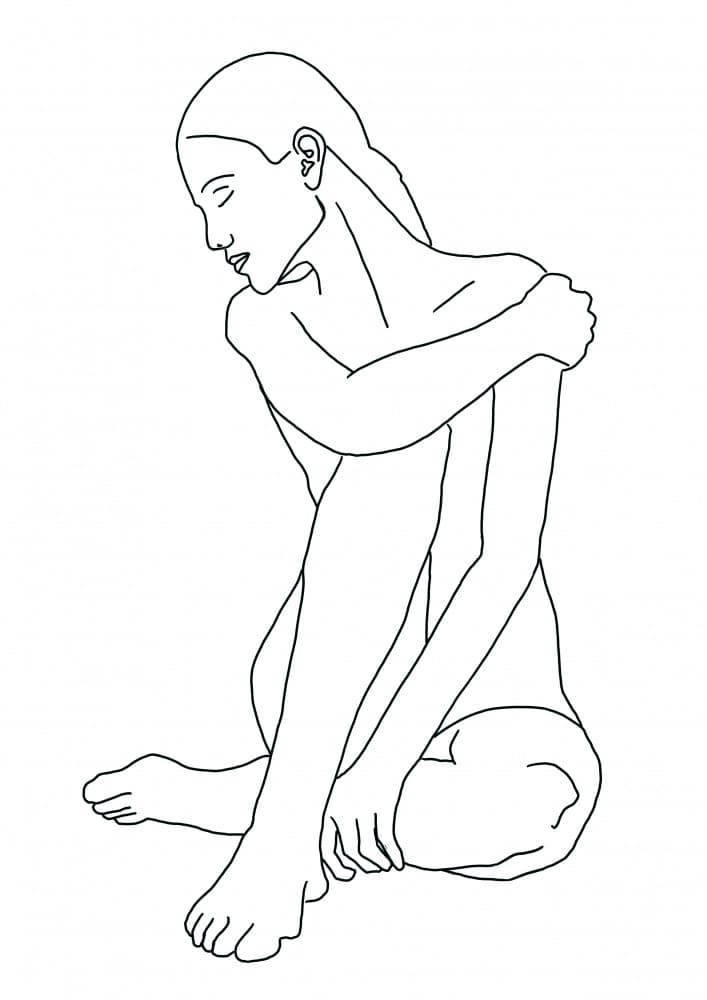 Woman Self Embrace by Sharyn Bursic — canvas wall art