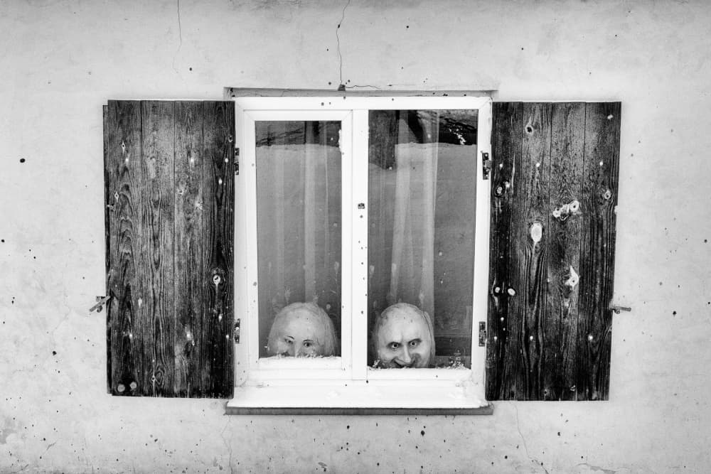 Curious Window Watchers by Normunds Kaprano — canvas wall art