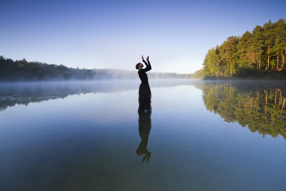 Misty Lake Meditation by Leszek Paradowski — canvas wall art