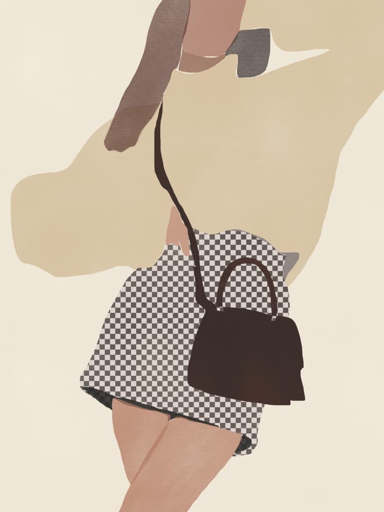Chic Checkered Skirt Style by Little Dean — canvas wall art