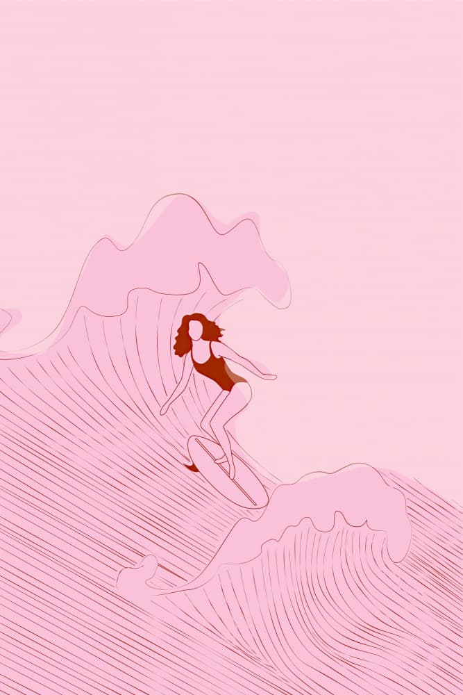 Pinkwave by Treechild — canvas wall art