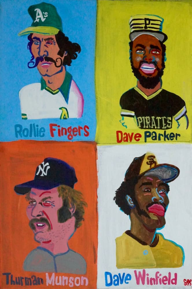 Colorful Baseball Caricatures by Steve Spencer — canvas wall art