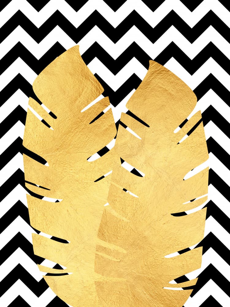 Golden Tropical Chevron by Vitor Costa — canvas wall art