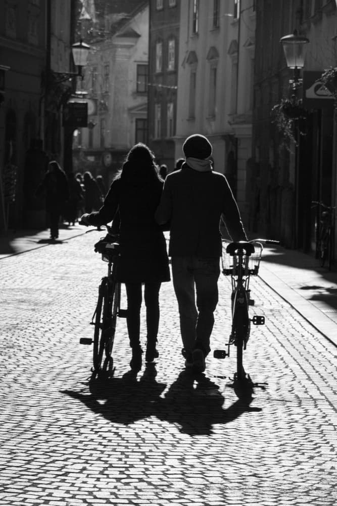 Romantic City Stroll by Jurij Bizjak — canvas wall art