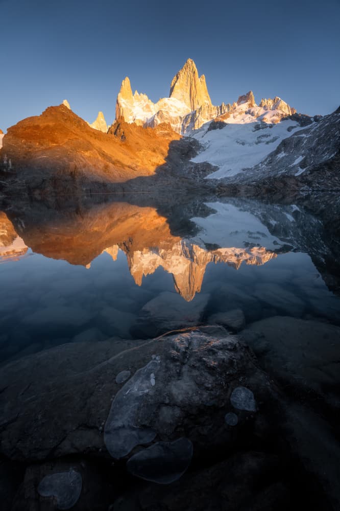 Fitz Roy Sunrise Reflection by Yongnan Li (李永男) — canvas wall art