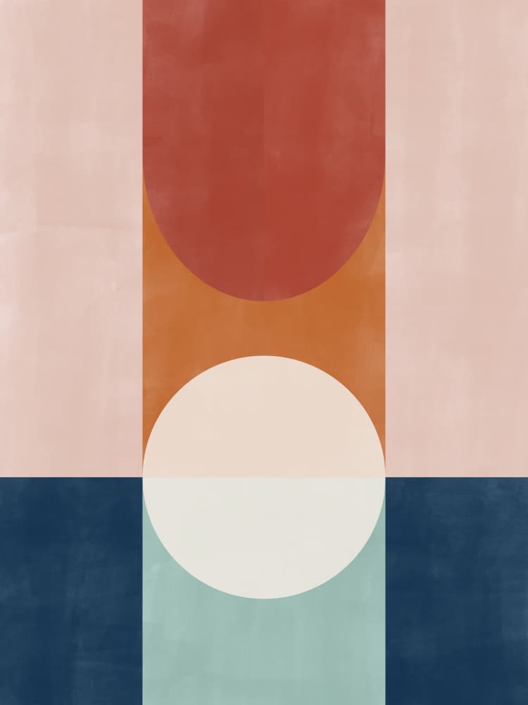 Geometric Color Blocking by Elena Ristova — canvas wall art