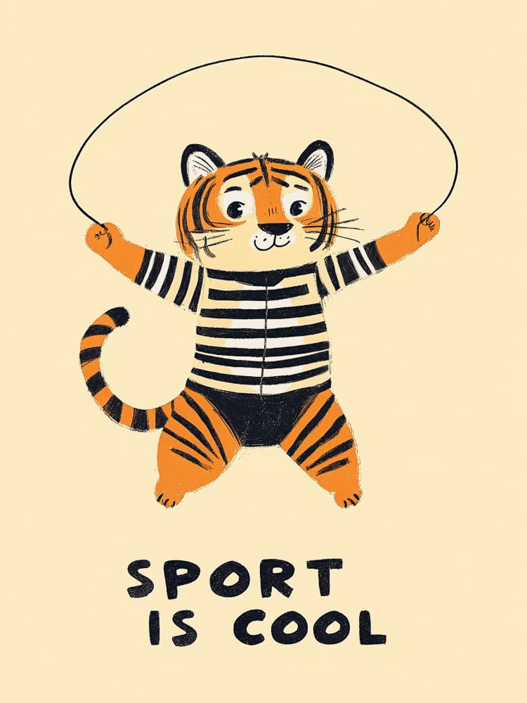 Jumping Tiger Fun by Treechild — canvas wall art