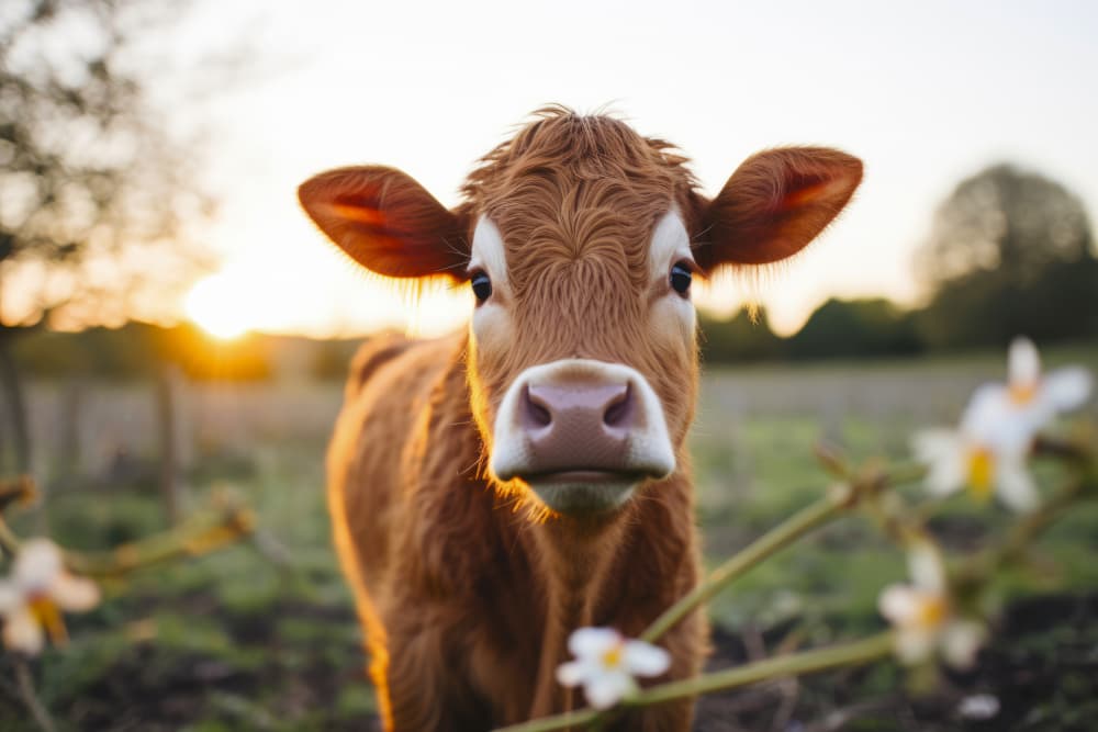 Cow at Sunrise by Treechild — canvas wall art
