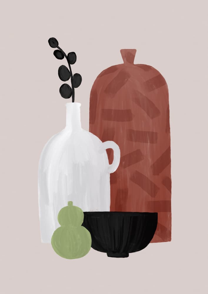 Modern Vases Still Life by Orara Studio — canvas wall art