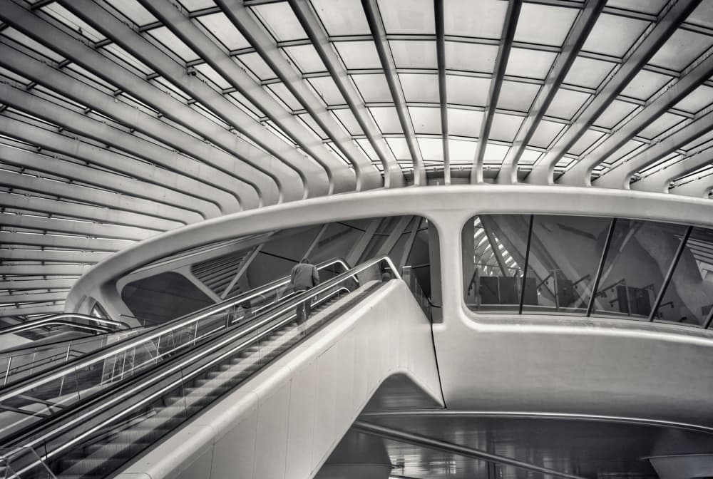 Sleek Modern Architecture by Frank Bruynseraede — canvas wall art