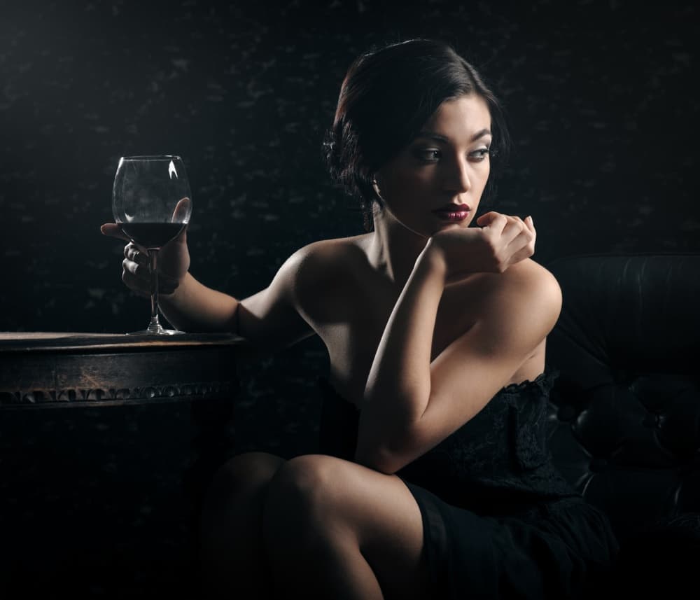 Elegant Woman with Wine by Constantin Shestopalov — canvas wall art