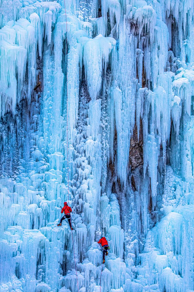 Vertical Ice Climbing Adventure by Shin Woo Ryu — canvas wall art
