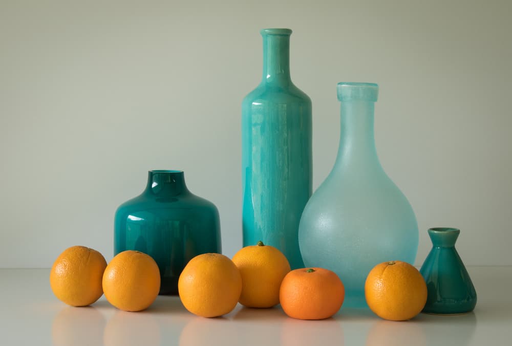 Fresh Teal Orange Still Life by Jacqueline Hammer — canvas wall art