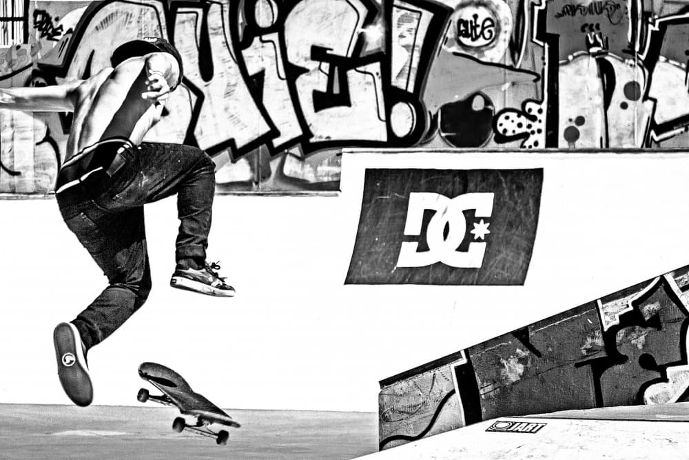 Skater Mid-Air Trick by Miguel Silva — canvas wall art