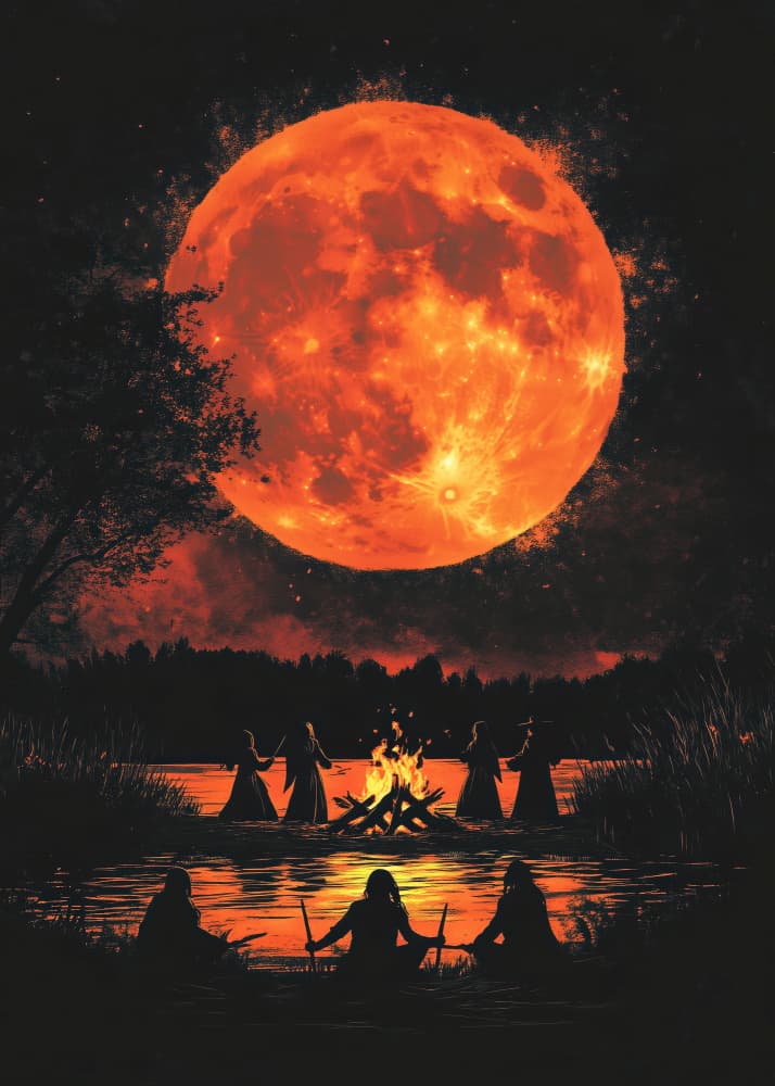 Blood Moon Ritual by Justyna Jaszke — canvas wall art