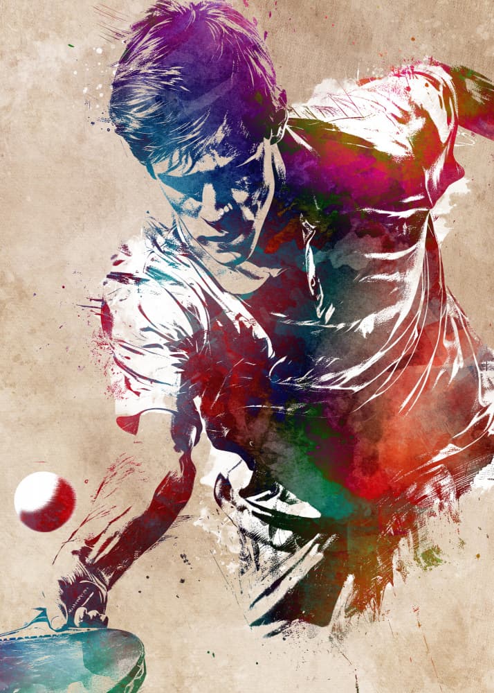 Dynamic Ping Pong Action by Justyna Jaszke — canvas wall art