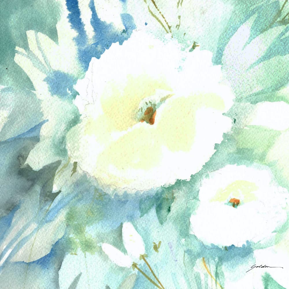 Soft White Blooms by Sheila Golden — canvas wall art