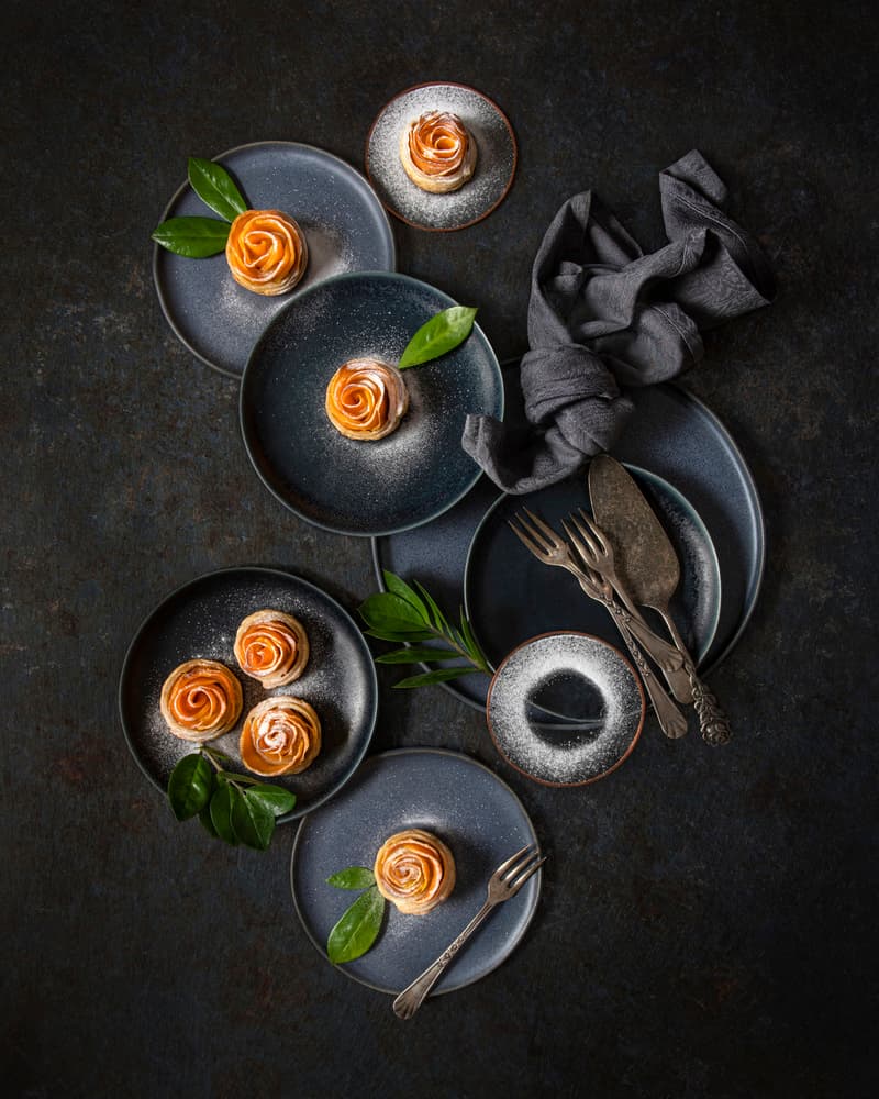 Dark Apple Rose Desserts by Diana Popescu — canvas wall art