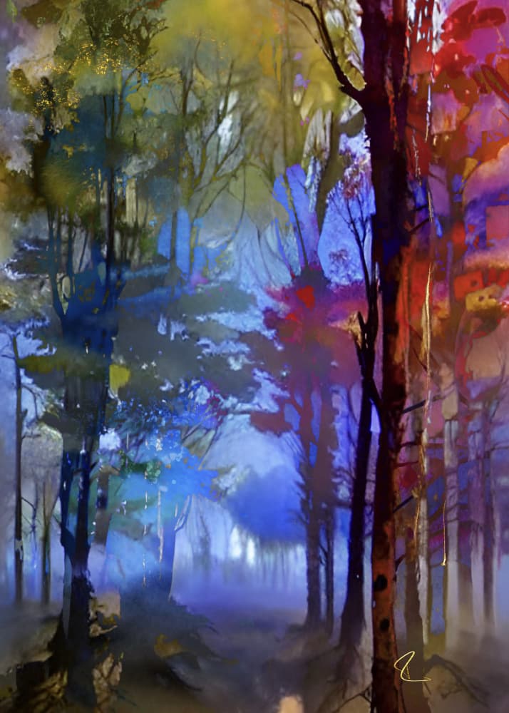 Vibrant Misty Forest by Ruth Day — canvas wall art