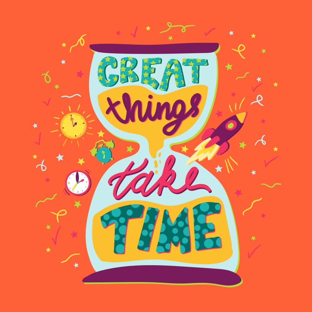Great Things Take Time by Marika Barsrsind — canvas wall art