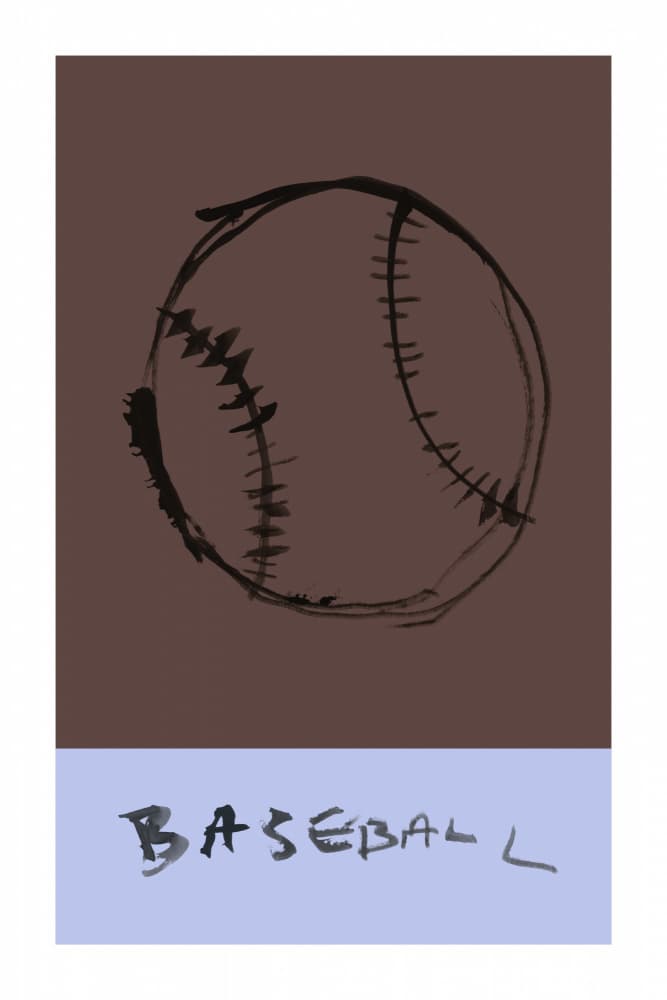 Hand Drawn Baseball by cartissi — canvas wall art
