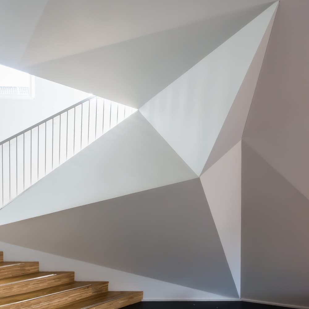 Modern Geometric Staircase by Luc Vangindertael (laGrange) — canvas wall art