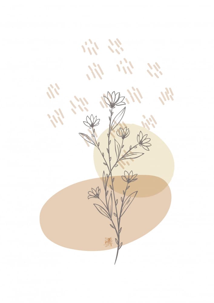 Neutral Floral Sketch by Osvaldo Russo — canvas wall art